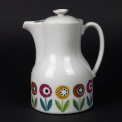 Porcelanowy dzbanek do kawy herbaty Bellis Eva Bladh Upsala Ekeby Mid Century
