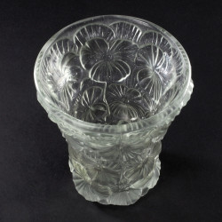 Szklany wazon Bratki Barolac Bohemia Josef Inwald Lalique