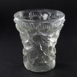 Szklany wazon Bratki Barolac Bohemia Josef Inwald Lalique