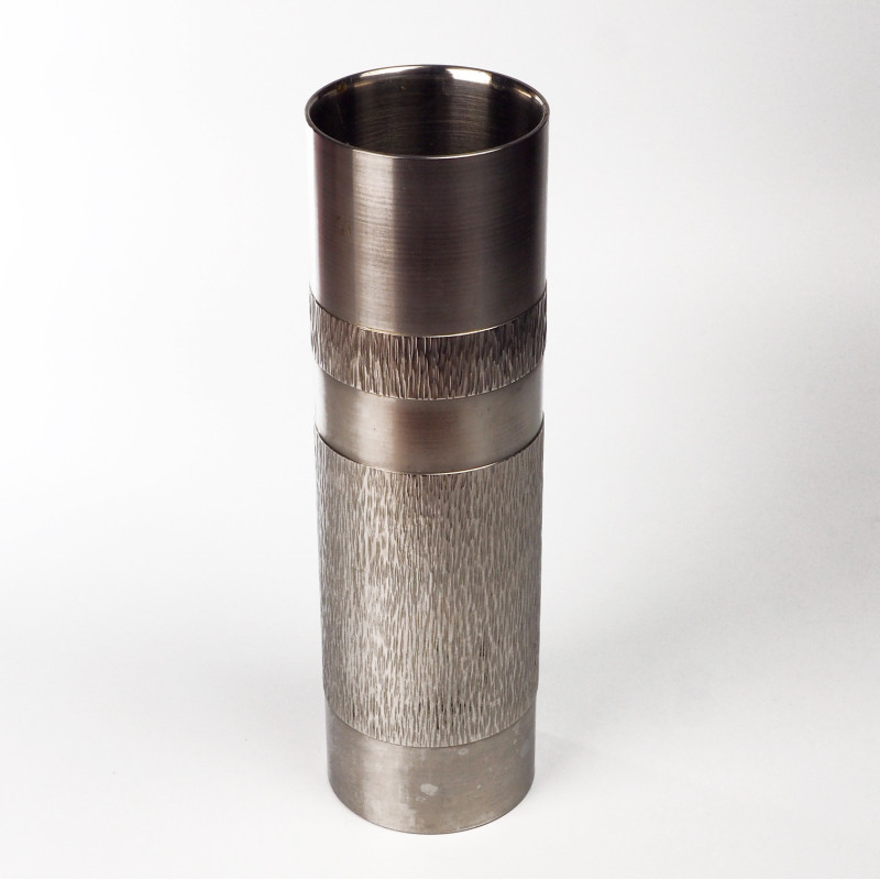 Stalowy wazon Brutalist BMF Bayerische Metall Fabrik Modern