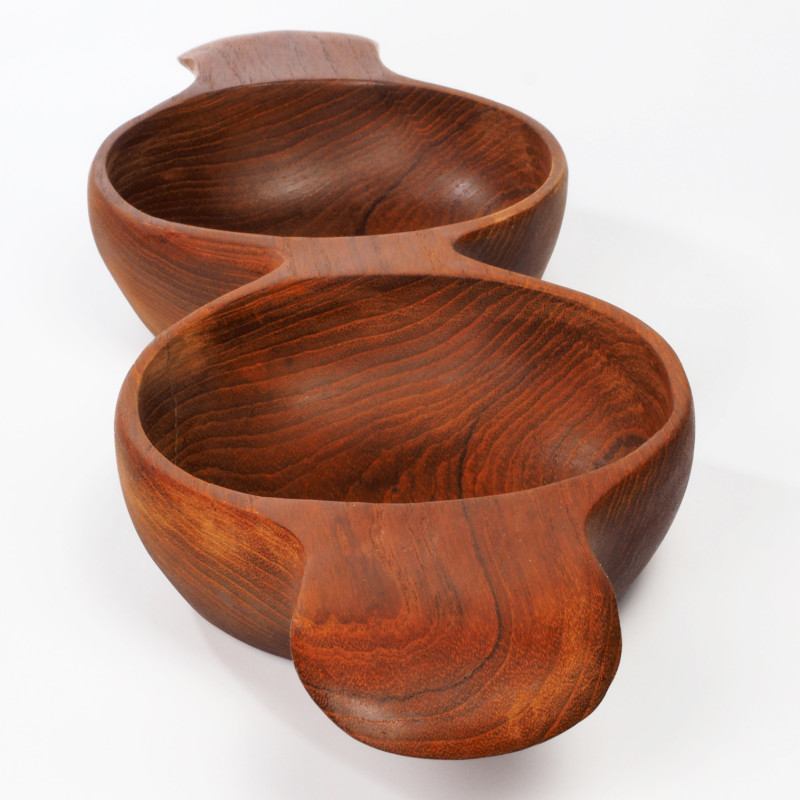 Teakowy dwojak miseczki patera Danish Design