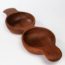 Teakowy dwojak miseczki patera Danish Design