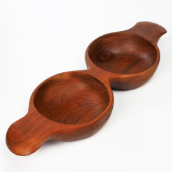 Teakowy dwojak miseczki patera Danish Design