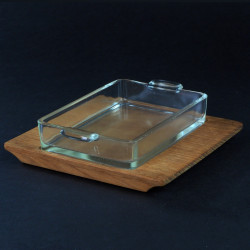 Szklany teakowy kabaret