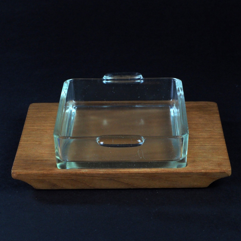 Szklany teakowy kabaret