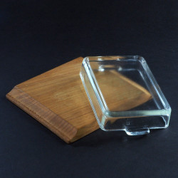 Szklany teakowy kabaret