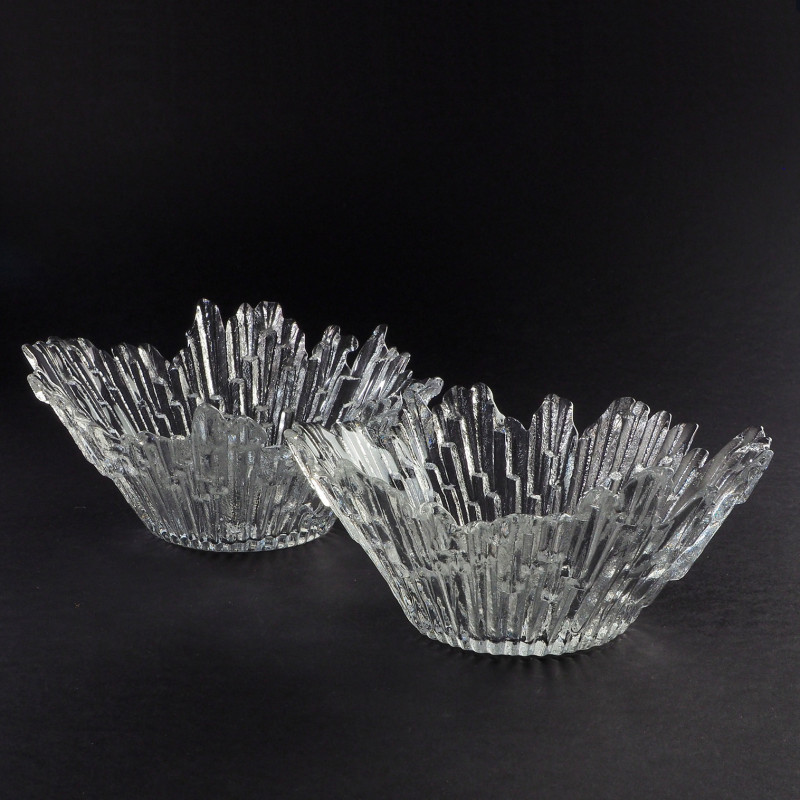 Kryształowe salaterki miseczki Norrsken Northern light Humppila Tauno Wirkkala