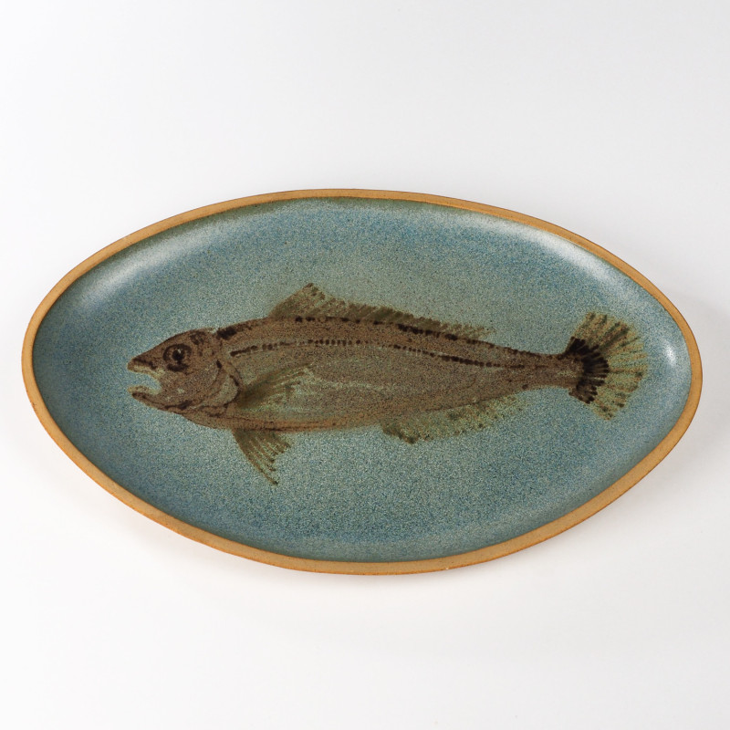 Patera ceramiczna Gyotaku Gregory Aragon Jersey Pottery