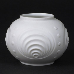 Mały biały biskwitowy wazon Op Art Seltmann Weiden
