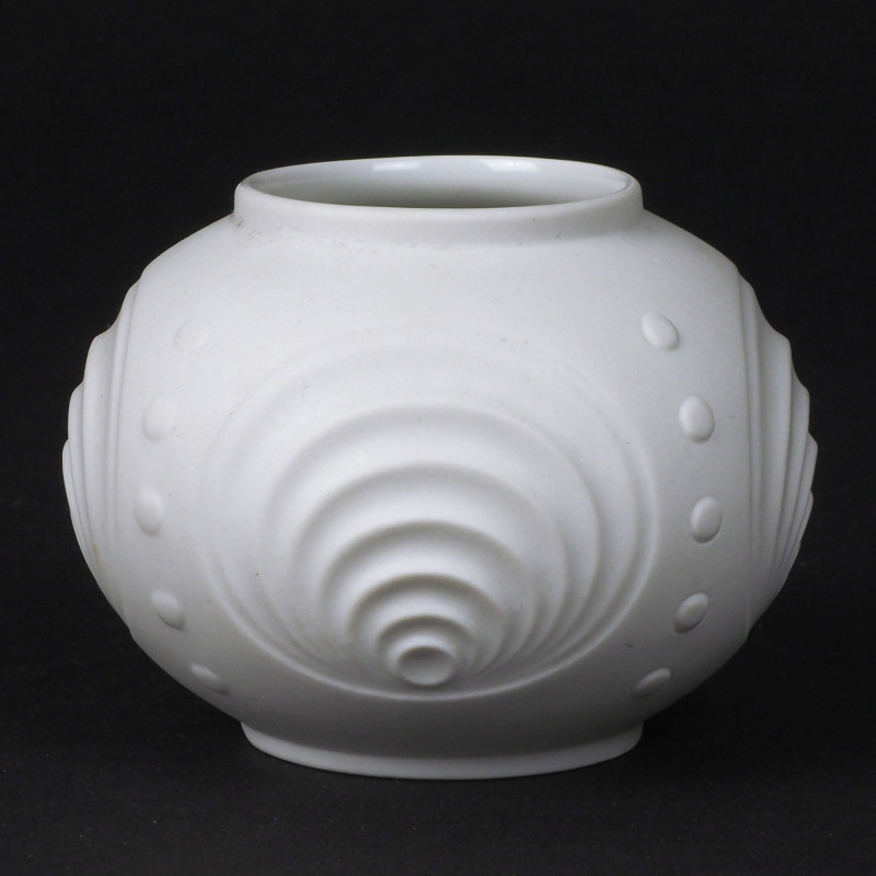 Mały biały biskwitowy wazon Op Art Seltmann Weiden