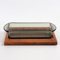 Szklany teakowy kabaret