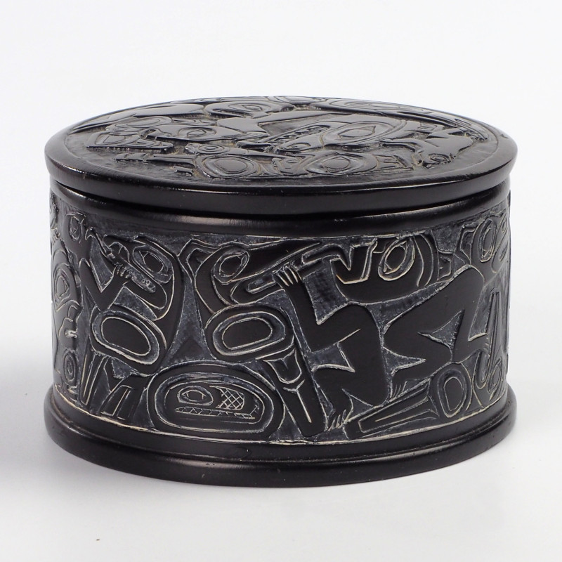 Pudełko puzderko z wieczkiem szkatuła Boma Canada Inuit Spirit