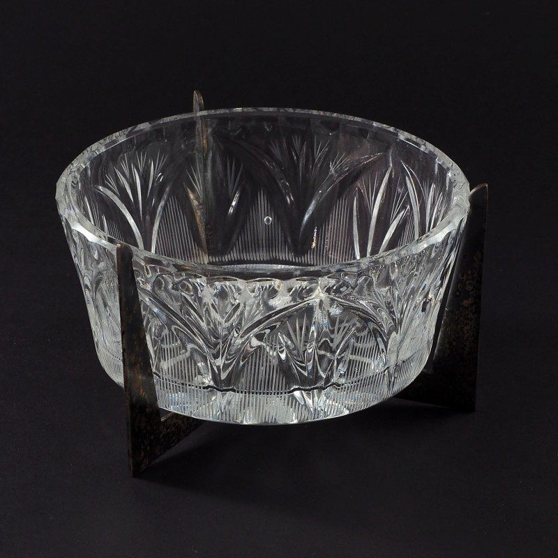 Kryształowa cukiernica Hefra plater