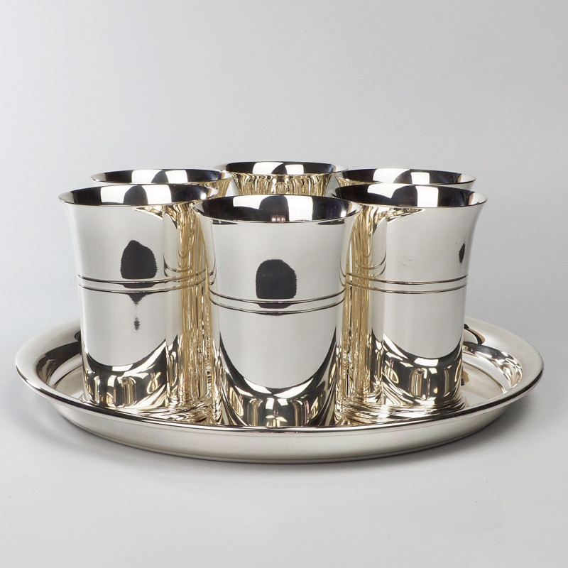 Posrebrzane szklanki taca BSF
