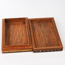 Puzderko szkatułka pudełko inkrustowane mosiądzem