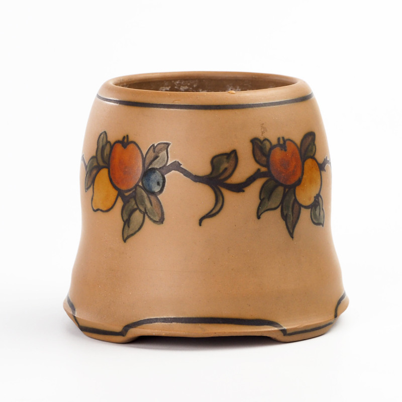 Angielski ceramiczny kubek do kawy sgraffito