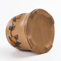 Angielski ceramiczny kubek do kawy sgraffito