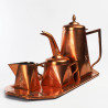 Miedziany garnitur zestaw do kawy herbaty Art Deco