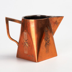 Miedziany garnitur zestaw do kawy herbaty Art Deco